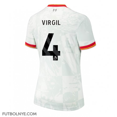 Camiseta Liverpool Virgil van Dijk #4 Tercera Equipación para mujer 2024-25 manga corta